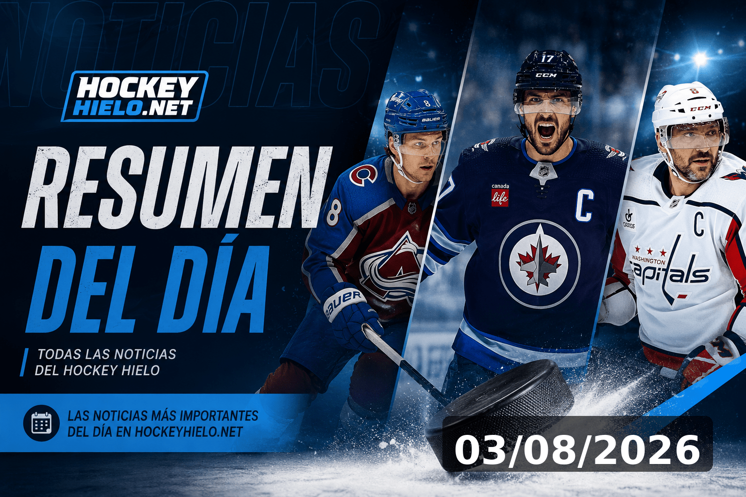 Imagen destacada: Resumen diario de hockey hielo internacional - 2026-08-03
